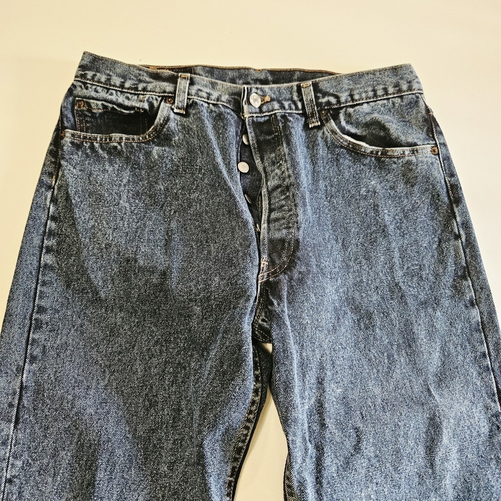 501 Levi Strause & Co XX VTG 90's Button Fly Men Size 36 x 30 Dark Denim Jeans - Picture 4 of 7